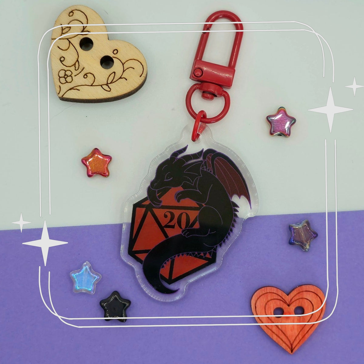 Dice Dragon Keychain