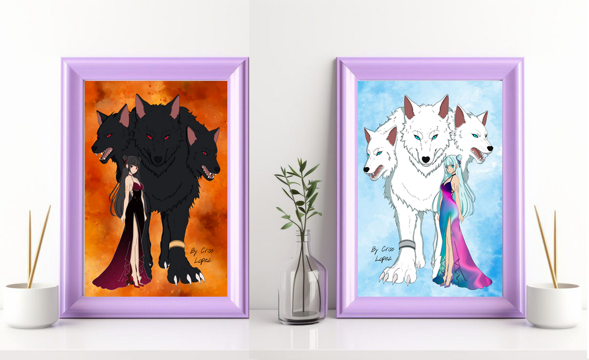 Fire and Ice Cerberus Print