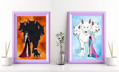 Fire and Ice Cerberus Print