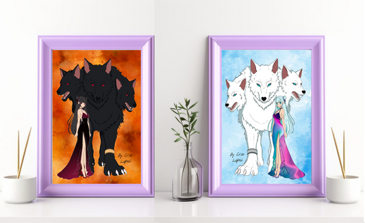 Fire and Ice Cerberus Print