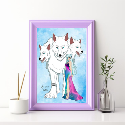Fire and Ice Cerberus Print
